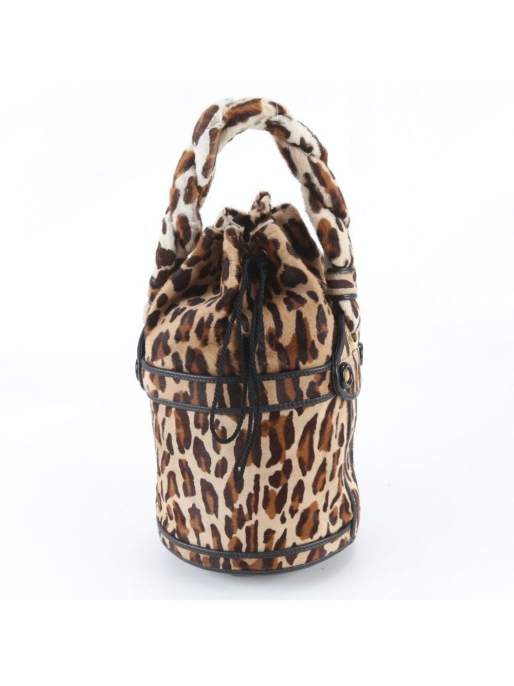 Fendi Calf Hair Leopard Pattern Leather Handbag